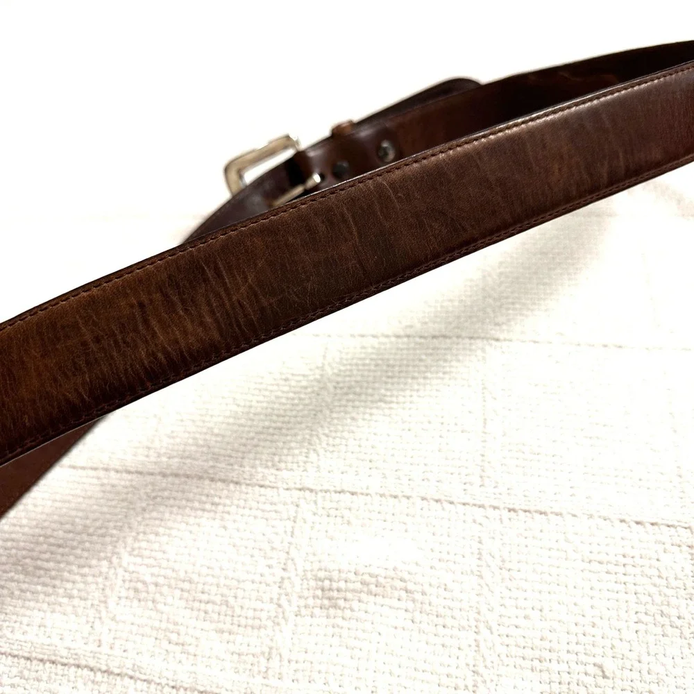 VTG Resistol Brown Leather Western Belt 44 Embossed Silver Buckle Cowboy